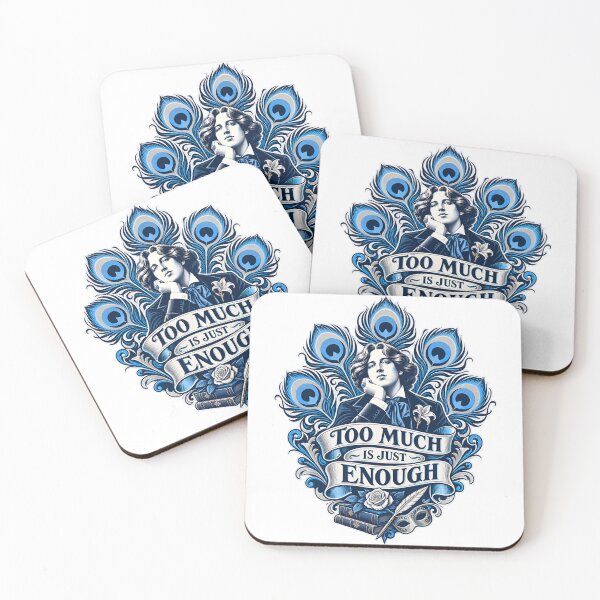 Item preview, Oscar Wilde Too Much Is Just Enough Peacock Crest designed and sold by Fenay Designs.