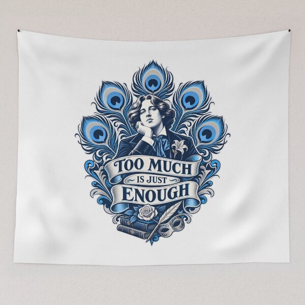 Item preview, Oscar Wilde Too Much Is Just Enough Peacock Crest designed and sold by Fenay Designs.