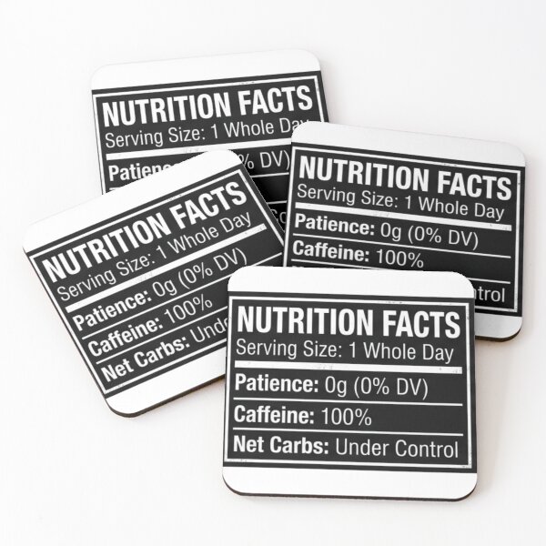 Item preview, Nutrition Facts Low Carb Caffeine Net Carbs Funny Diet Label designed and sold by i-am-who-i-am85.