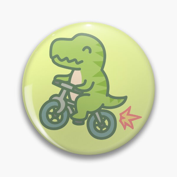 Item preview, Kawaii T-Rex Riding Bicycle Cute Cartoon Dinosaur For Cyclists And Kids designed and sold by roarsomethings.