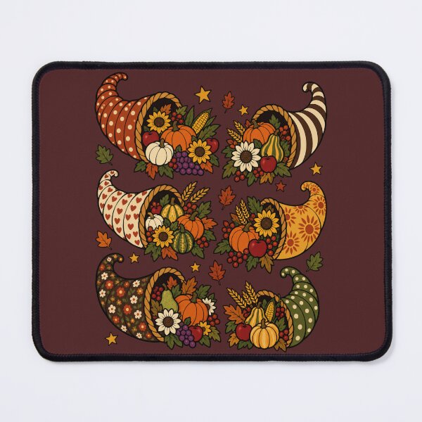 Item preview, Thanksgiving Cornucopia Polka Dot Patchwork Folk Art designed and sold by AmiGraph.