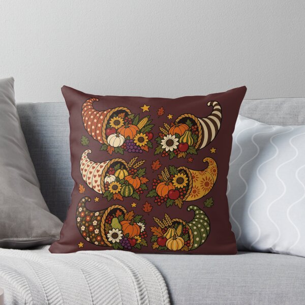 Item preview, Thanksgiving Cornucopia Polka Dot Patchwork Folk Art designed and sold by AmiGraph.