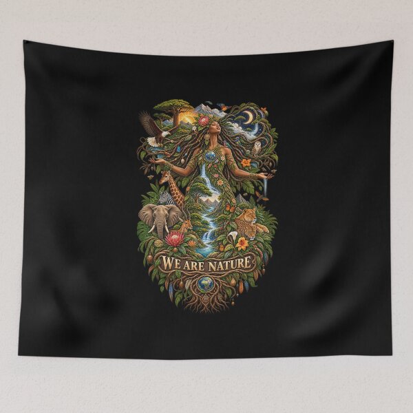Item preview, We Are Nature | Earth Goddess Art | Sacred Unity of Life Illustration designed and sold by 'VARI'.