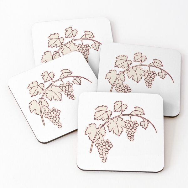 Item preview, Grapevine Leaves and Grapes Line Art Design designed and sold by KRStyleClub.