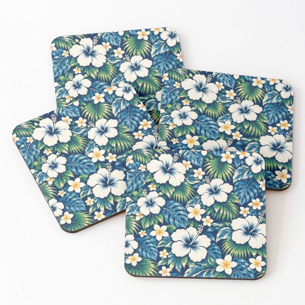 Item preview, Tropical Hibiscus Paradise – Navy Hawaiian Floral Pattern | +91BIRD designed and sold by Plus91BIRD.