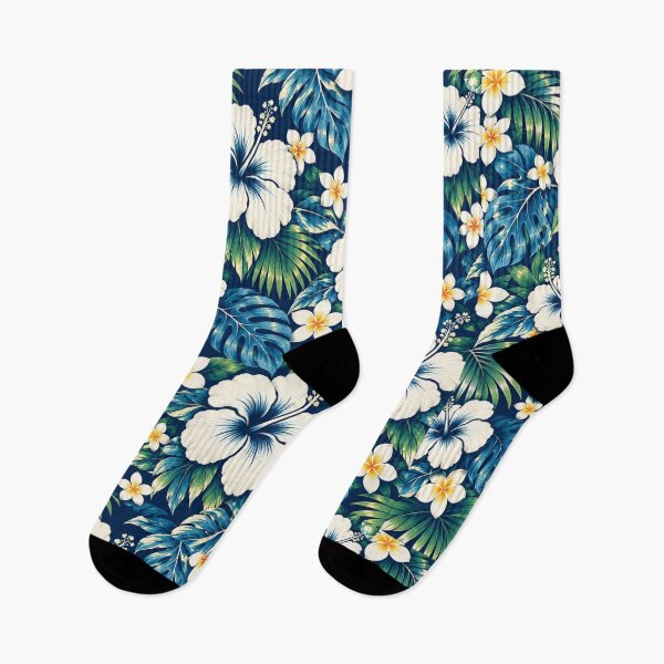 Item preview, Tropical Hibiscus Paradise – Navy Hawaiian Floral Pattern | +91BIRD designed and sold by Plus91BIRD.
