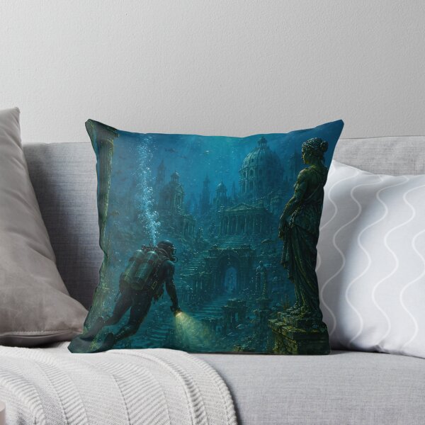 Item preview, Un buceador encuentra una ciudad sumergida. designed and sold by ArcaneVisionArt.