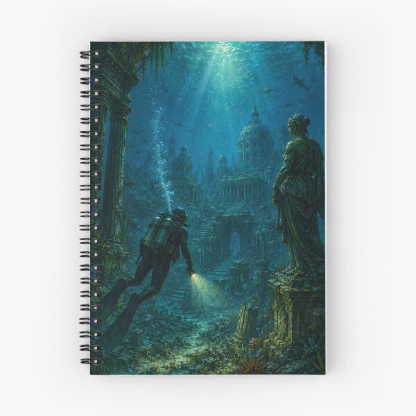 Item preview,  scuba diver finds sunken city designed and sold by ArcaneVisionArt.