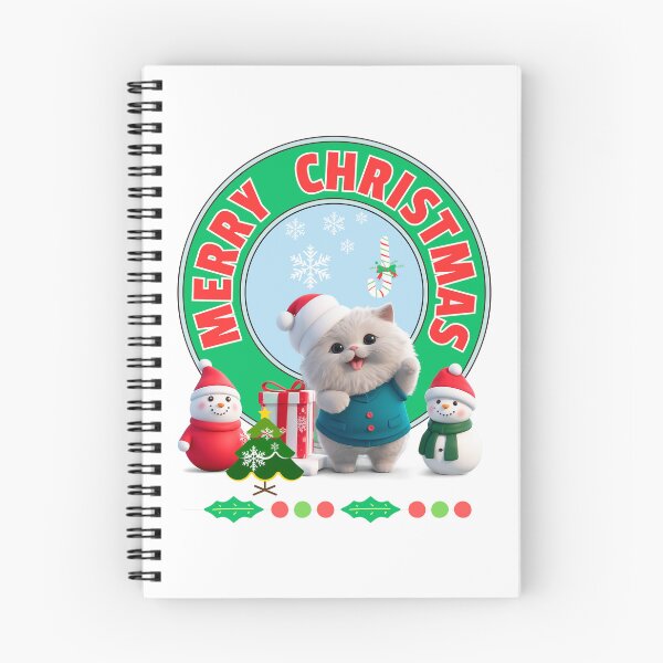 Item preview, Merry Christmas three cute Cat&Snowmans designed and sold by RoseAIArtRhythm.