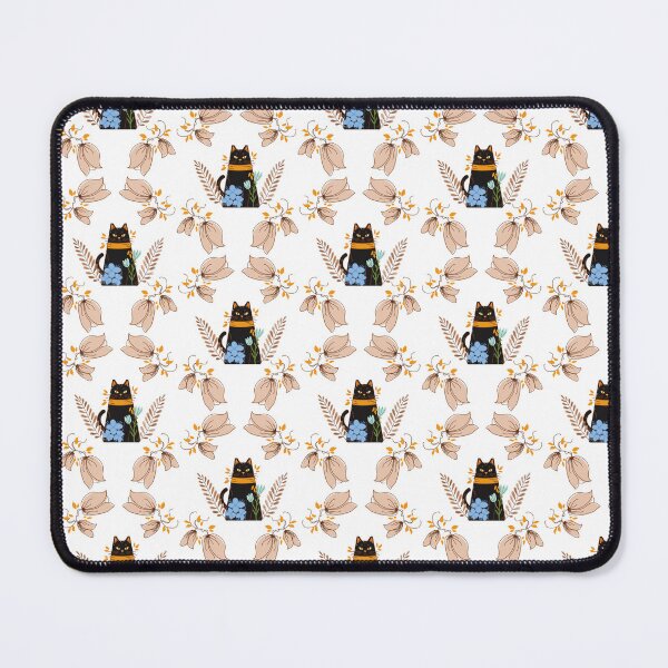 Item preview, Black Cat Floral Seamless Pattern designed and sold by konkaneng.