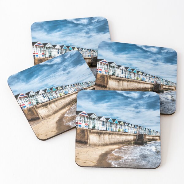 Item preview, Southwold Beach Huts and Seawall on a Moody Coastal Day designed and sold by Paul Thompson Photography.