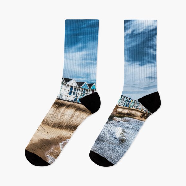 Item preview, Southwold Beach Huts and Seawall on a Moody Coastal Day designed and sold by Paul Thompson Photography.