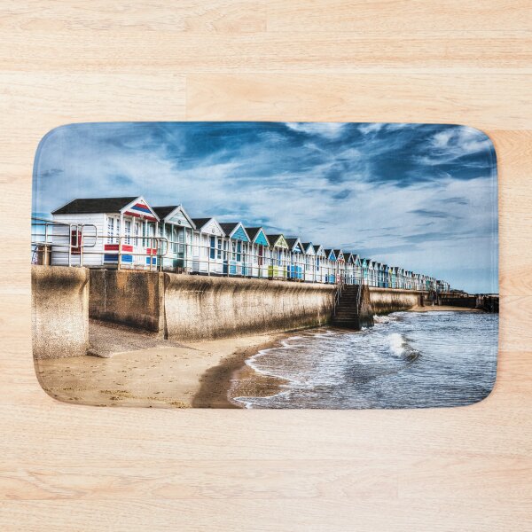 Item preview, Southwold Beach Huts and Seawall on a Moody Coastal Day designed and sold by Paul Thompson Photography.