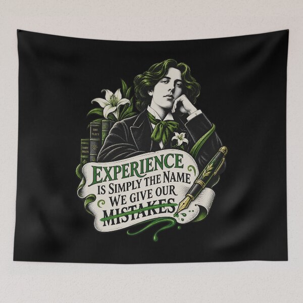 Item preview, Oscar Wilde Experience and Mistakes Green Quote designed and sold by Fenay Designs.