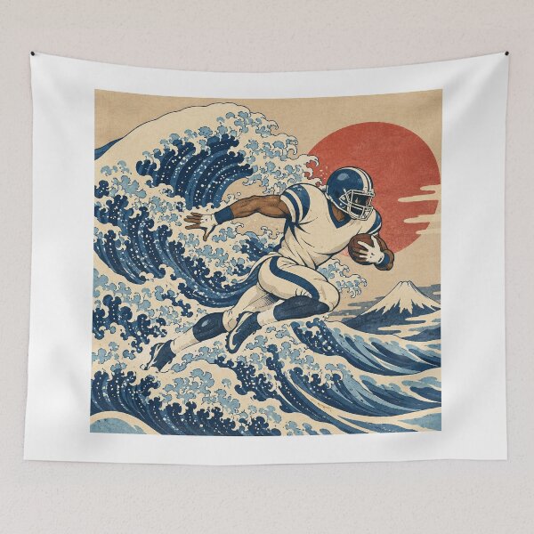 Item preview, Ukiyo-e Football Runner designed and sold by Peachy Dreams.