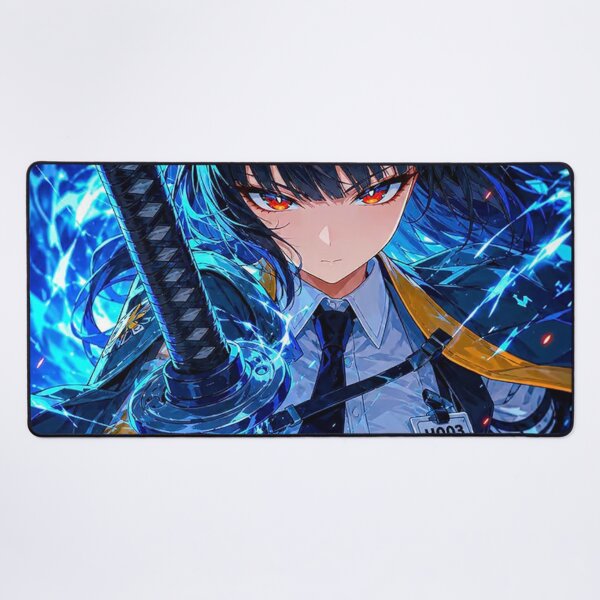 Item preview, Anime Warrior with Blue Energy Sword designed and sold by gloriacorear.