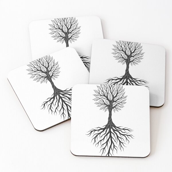 Item preview, Intertwining Roots & Leaves Mandala Tattoo Flash designed and sold by Qubivibe.