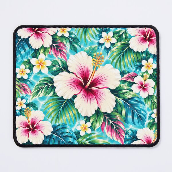 Item preview, Aqua Hibiscus Paradise – Tropical Hawaiian Floral Pattern | +91BIRD designed and sold by Plus91BIRD.