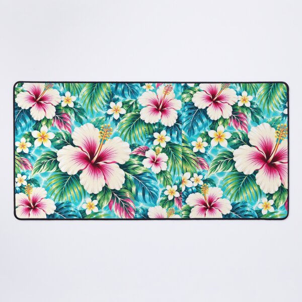 Item preview, Aqua Hibiscus Paradise – Tropical Hawaiian Floral Pattern | +91BIRD designed and sold by Plus91BIRD.