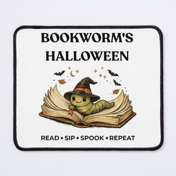 Item preview, Bookworm's Halloween – Cute Vintage Bookworm Witch Hat Halloween Reading Book Lover Gift designed and sold by Zenith-Co.