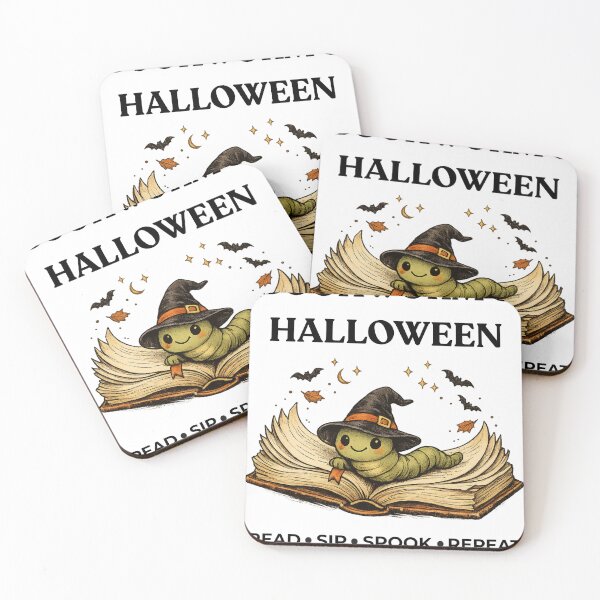 Item preview, Bookworm's Halloween – Cute Vintage Bookworm Witch Hat Halloween Reading Book Lover Gift designed and sold by Zenith-Co.