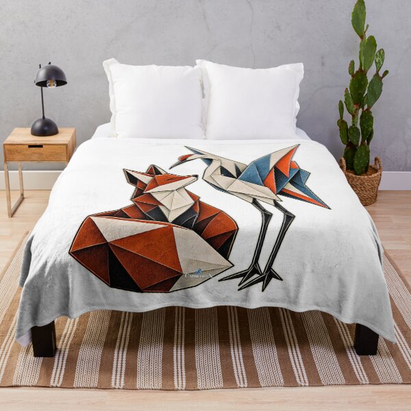 Item preview, Cute Origami Fox & Crane designed and sold by EvergreenPark - Tee Studio.