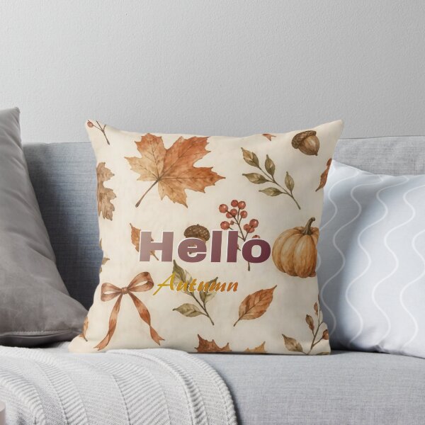 Item preview, ​Hello Autumn Pumpkin Leaf Seamless Pattern designed and sold by crystalar95.