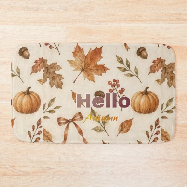 Item preview, ​Hello Autumn Pumpkin Leaf Seamless Pattern designed and sold by crystalar95.
