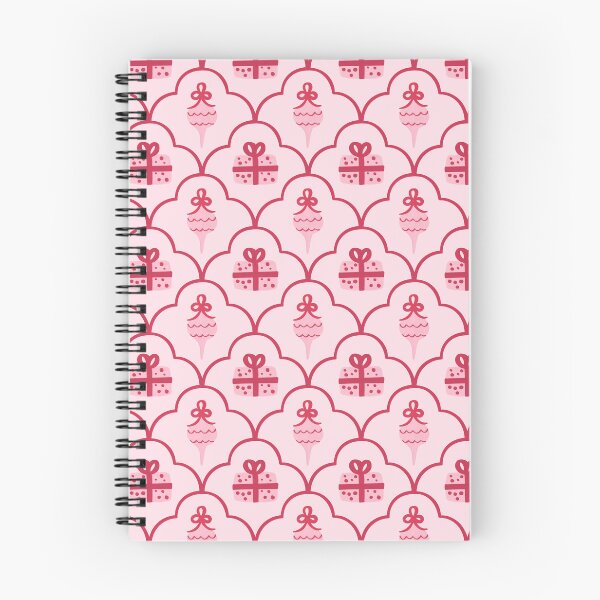 Item preview, Pink and Red Christmas Scallop Pattern designed and sold by Lockets Little Notes.