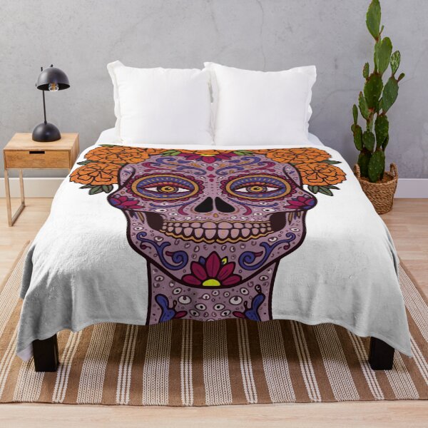Item preview, Catrina Colorful Sugar Skull Illustration designed and sold by Ojo de Lilith.