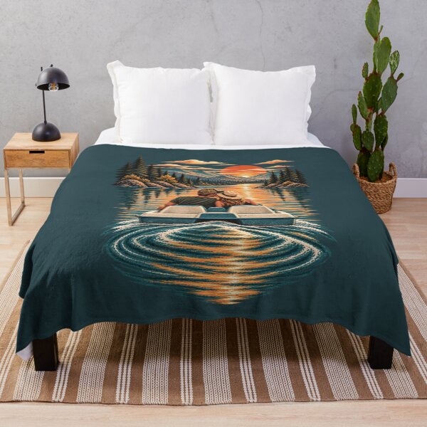 Item preview, Couple Pedal Boat Mountain Lake Sunset designed and sold by BROHLine Studio.