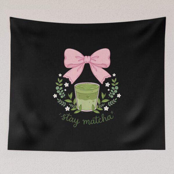 Item preview, Stay Matcha - Latte helado de matcha con lazo rosa - Coquette Matcha Lover designed and sold by Vibe-Vary.