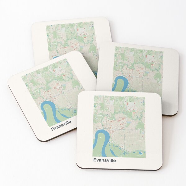Item preview, Evansville Minimalistic Map Art designed and sold by MapsNerd.