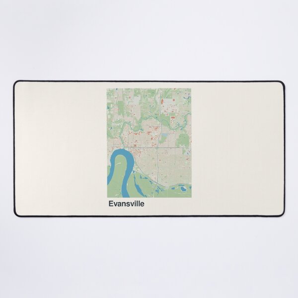 Artikelvorschau, Minimalistische Kartenkunst für Evansville entworfen und verkauft von MapsNerd.