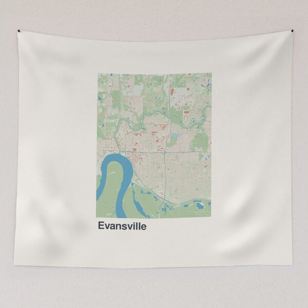 Item preview, Evansville Minimalistic Map Art designed and sold by MapsNerd.