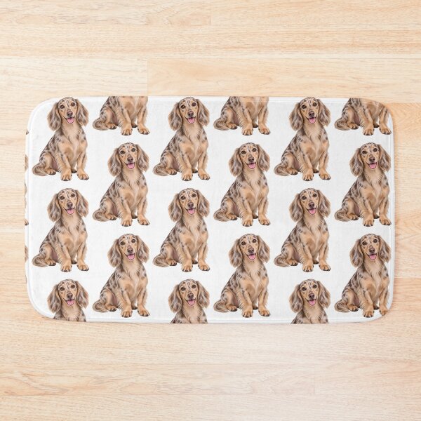 Item preview, Long haired dachshund Merle Dappled Dog designed and sold by BackgroundND.