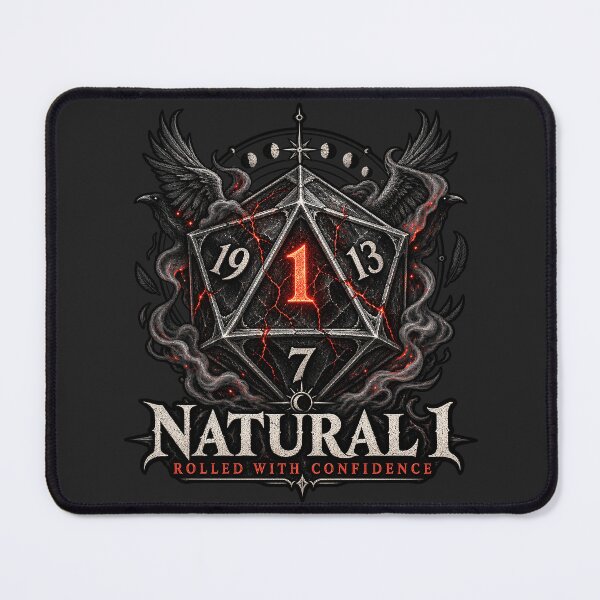 Item preview, Natural 1 Rolled with Confidence D20 RPG designed and sold by WUSCHELWORKS.