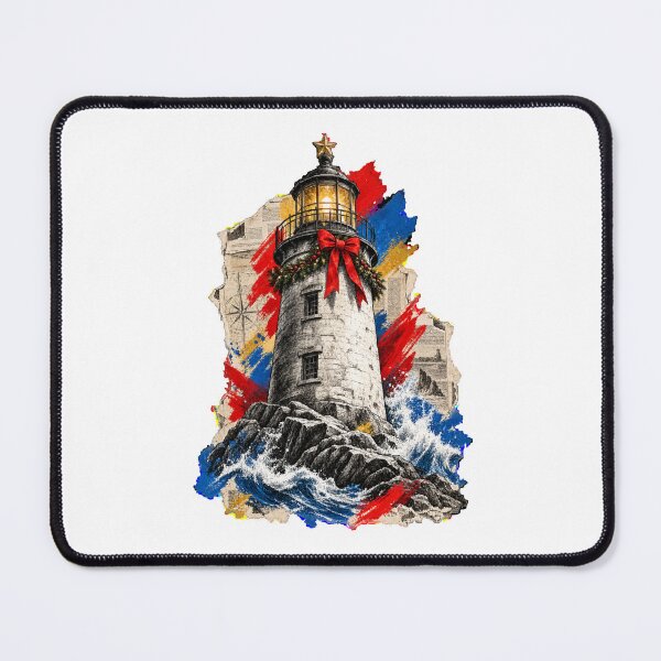 Item preview, Coastal Lighthouse Illuminating a Christmas Among Urban Strokes designed and sold by TaruHonu.