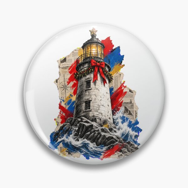 Item preview, Coastal Lighthouse Illuminating a Christmas Among Urban Strokes designed and sold by TaruHonu.