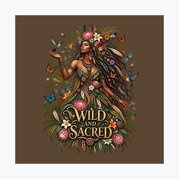 Item preview, Wild and Sacred | Mother Nature Art | Sacred Feminine Nature Illustration designed and sold by 'VARI'.