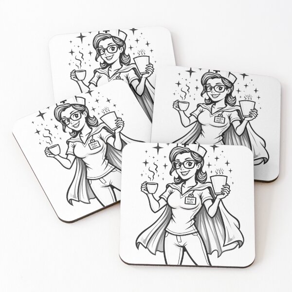 Item preview, Night Shift Nurse Superhero Mascot Tattoo Flash designed and sold by Qubivibe.