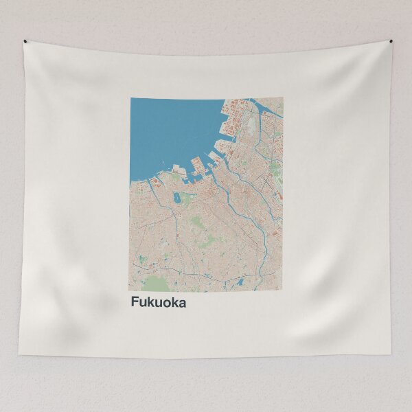 Item preview, Fukuoka Minimalistic Map Art designed and sold by MapsNerd.