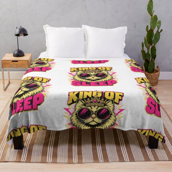 Item preview, Sleepy Cat King Cozy Illustration designed and sold by moodboardzz.