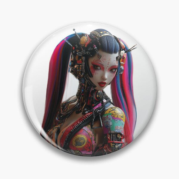 Item preview, Cyberpunk Geisha – Futuristic Neon Android designed and sold by Audra-studio.
