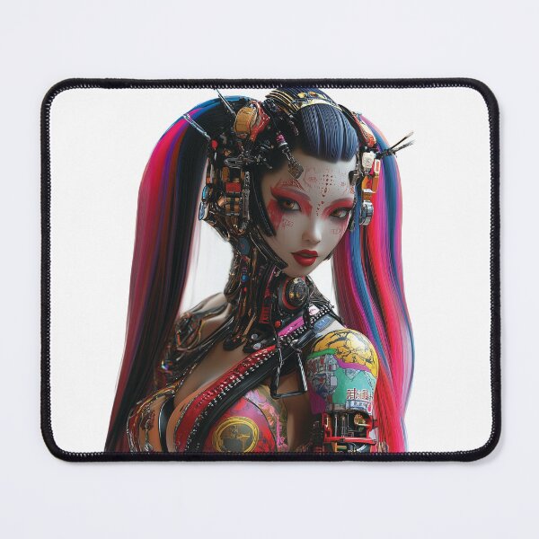 Item preview, Cyberpunk Geisha – Futuristic Neon Android designed and sold by Audra-studio.