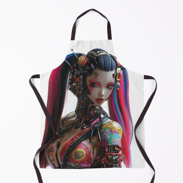 Item preview, Cyberpunk Geisha – Futuristic Neon Android designed and sold by Audra-studio.