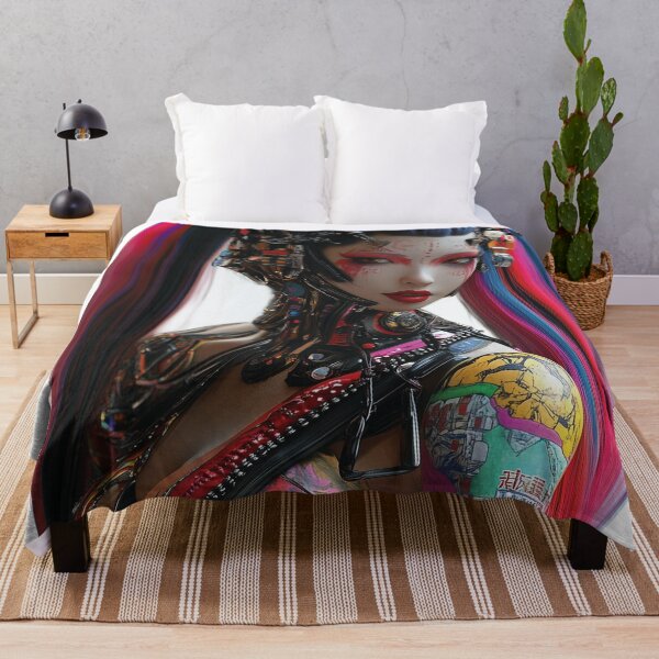 Item preview, Cyberpunk Geisha – Futuristic Neon Android designed and sold by Audra-studio.