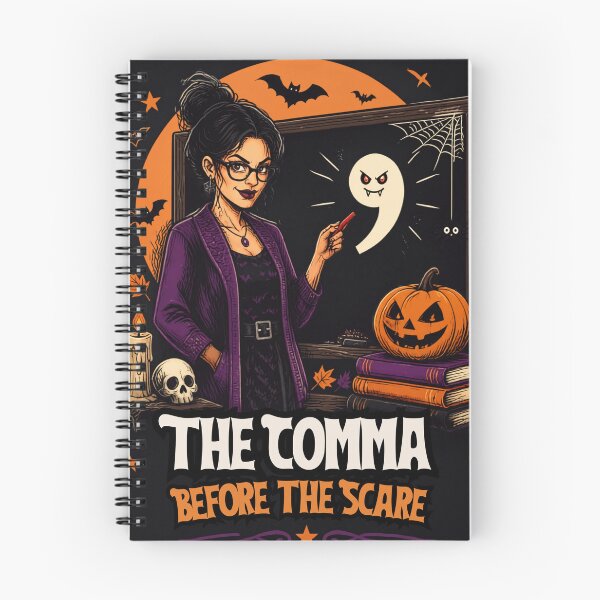 Item preview, The Comma Before The Scare – Halloween English Teacher designed and sold by BachoOffBit.