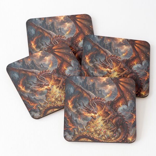 Item preview, Dragon Lair - Gold Treasure & Flames Art designed and sold by Lucid Dream Pixel.