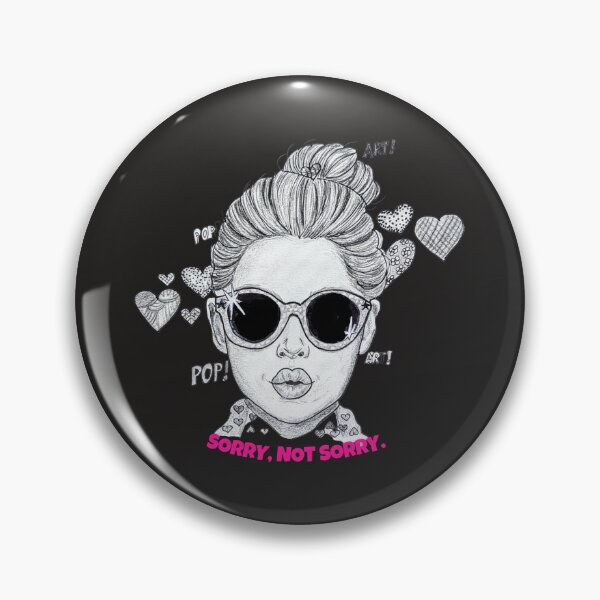 Item preview, Sorry Not Sorry Cute Pop Art Girl - Hand Drawn Graphite Illustration designed and sold by alilu-art .